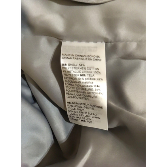 Chico's Women's Jacket Size 1 Gray Green Metallic Snap Long Sleeve Crinkle Y 2 K - Picture 6 of 11